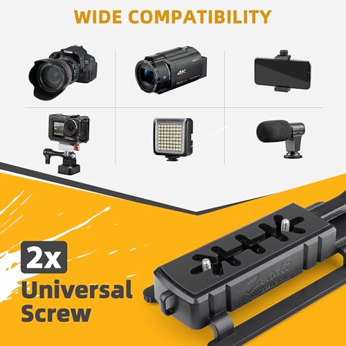 Zeadio Video Handheld Stabilizer, All-in-One Camera Handle Grip Rig Kit with Dimmable LED Video Light, Microphone, Phone Holder, Action Camera Adapter for Filmmaking Vlogging YouTube TikTok etc