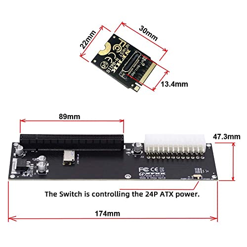 cablecc PCI-E 3.0 M.2 M-Key to Oculink SFF-8611 SFF-8612 Host Adapter for GPD Win Max2 External Graphics Card & SSD