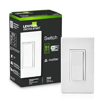 Leviton Decora Smart Switch, Wi-Fi, D315S-1RW, White