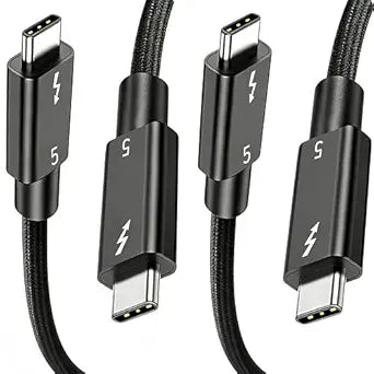 2 Pack Usbc Cable for Thunderbolt 5 Cable 3.3FT (1M), 240W Charging, 80Gbps Data Transfer, 8K/4K Displays,Compatible Thunderbolt 4, SSD, MacBook M4 Pro/Max, iPhone 17/16, Dock and More