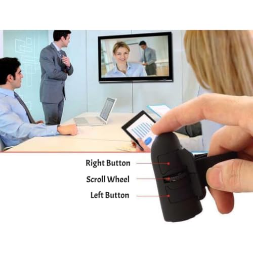 Mini Finger Mouse,Small Bluetooth Finger Ring Mouse Handheld Pocket Ring Mice Ergonomic Portable Wearable Optical Remote Control Mice for Office Home Gaming Computer Laptop Tablet Smartphone-Black
