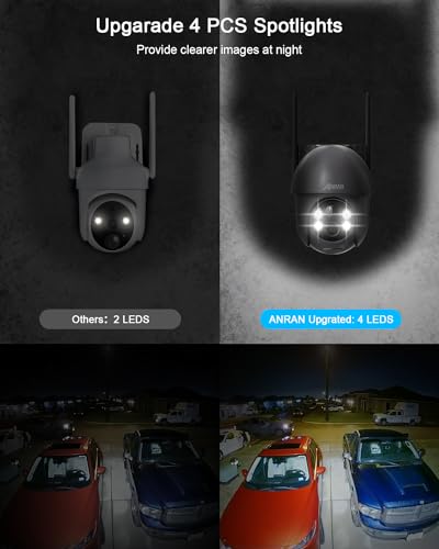 ANRAN 2K Solar Security Cameras Wireless Outdoor, Pan/Tilt 360° View, Gray - Image 3