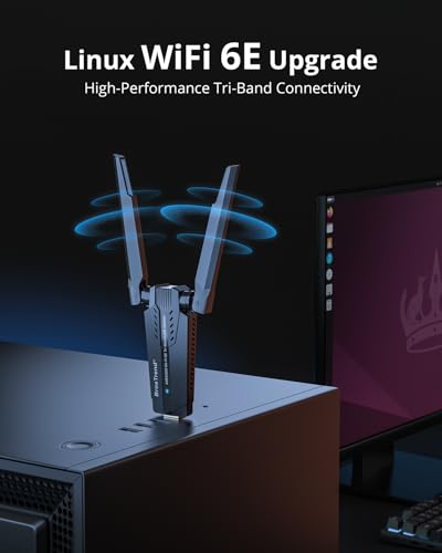 BrosTrend AXE5400 Tri-Band Linux WiFi Adapter for PC, Raspberry Pi, Odroid