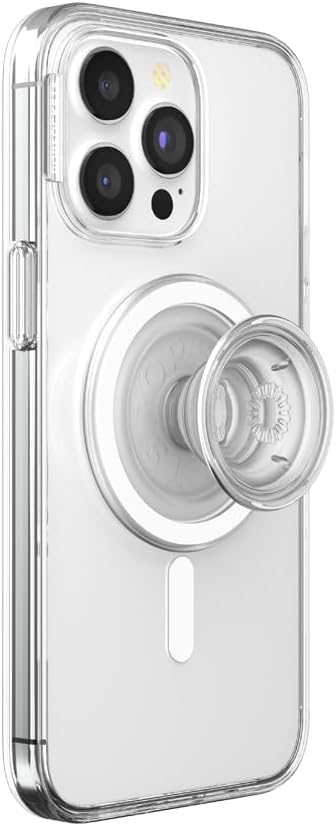 PopSockets iPhone 15 Pro Max Phone Case with MagSafe, Wireless Charging Compatible, Black - Translucent Black
