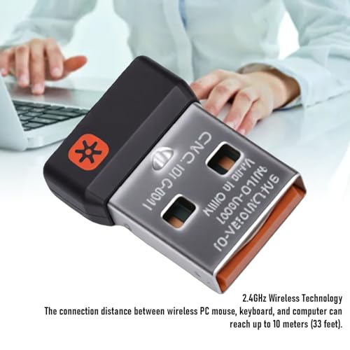 Zopsc USB Dongle Receiver, Wireless Dongle for Keyboard Mouse Combo with 2.4G Connection, Compact Size for PC Desktop Laptop up to 10m Range