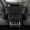 Car Organizer, Leather Large Capacity Car Purse Holder Between Seats, Seat Back Net Bag Double-sided Tissue Storage Handbag Holder Car Divider (Black)