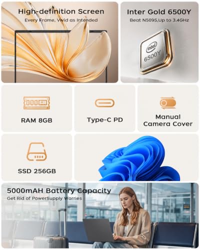 BLUEING 2026 Laptop Computer, 8GB RAM 256GB SSD, Pentium Process (Beat Celeron, Up to 3.4GHz), 15.6 Inch Laptop, Type-C, HDMI, USB3.2, BT5.2, WiFi 5, Portable Thin Lap Top for Student Business Work
