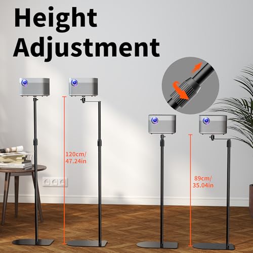 XINLEI Projector Stand, 2-in-1 Mini Projector Mount Bracket 360°Swivel, Height Adjustable, Compatible with Home Office Video Camera, PR002FP