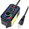 Upgraded AC Motor Speed Controller with Large LED Percentage Display, 120V 15A Variable Speed Regulator with Overload Protection, Stepless Control for Router, Fan, and Inline Duct Fans