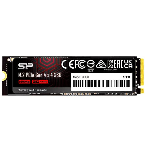 Silicon Power 1TB UD90 NVMe 4.0 Gen4 PCIe M.2 SSD R/W up to 5,000/4,800 MB/s (SP01KGBP44UD9005)