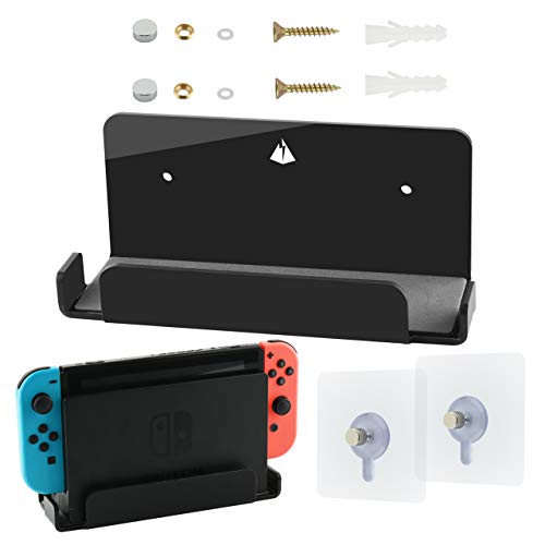 Floating Wall Mount for Nintendo Switch, Black, 7.12"L x 3"W x 2.5"H