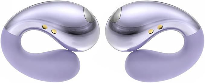 Ultra Open Ear Earbuds – Comfortable Clip-on Bone Conduction Headphones, Wireless Bluetooth Earphones with Waterproof Design, Over Ear Buds for Running and Sports, Simple Purple