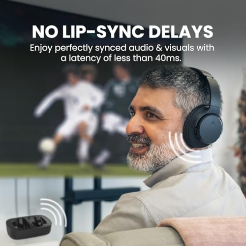 Avantree Ensemble - Wireless Headphones for TV Watching for Seniors