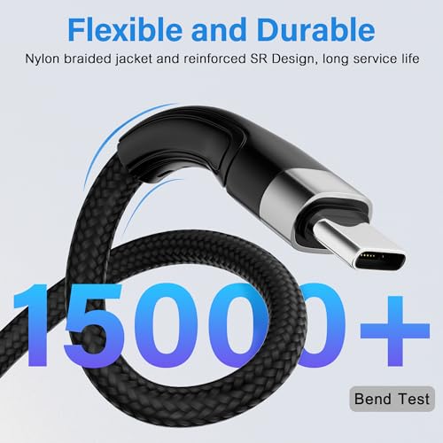 USB C Cable (8FT, 10 Pack), USB A to USB Cord, 3A Fast Charging, Braided