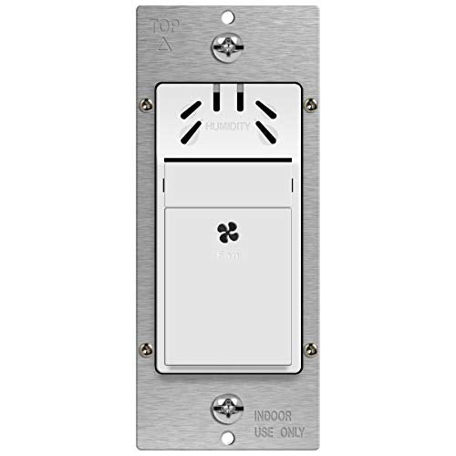 TOPGREENER Humidity Sensor Fan Switch for Ventilation, White, 1 Pack