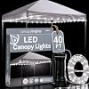 Brightz LED Canopy Lights, White 40ft String Light for 10x10 Tents
