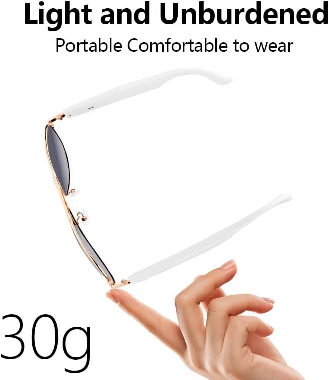 Bluetooth Audio Smart Sunglasses with Speakers, UV400 Protection Blue Light Blocking Glasses for Men Women