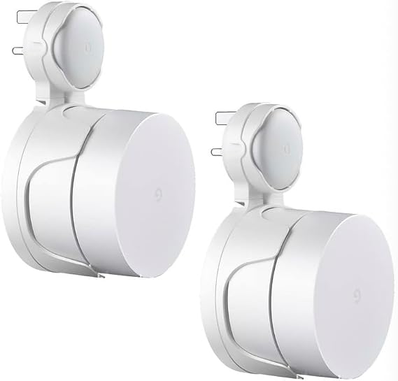 Wall Mount Holder for Google Mesh (2020s) Home WiFi Systems,Wall Mount Bracket, Home WiFi Systems Plastic Stand Cover, Mesh Wi-Fi Router Stand,Protective Holde (White, 2 Pieces)