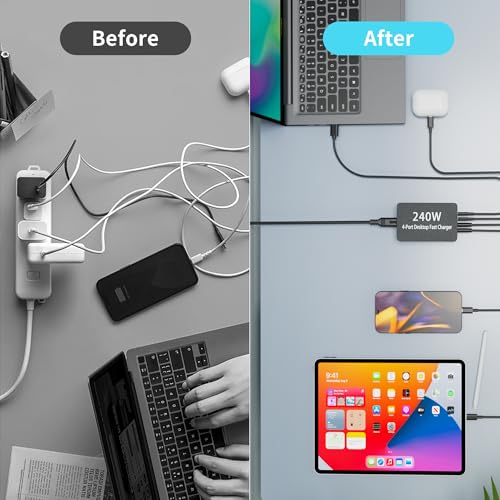 240W USB C Charger Block, 4 Port USB Fast Charging S | Charging & Powe - Image 5
