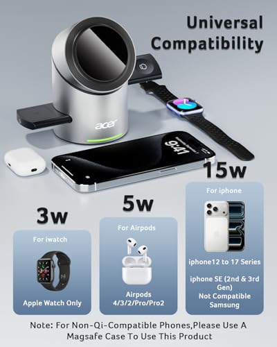 Acer Prime 3 in 1 Charging Station for Apple - Magne | Wireless Charge - Image 4