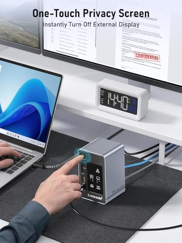 Lemorele Aluminum USB C Docking Station 2HDMI DP 4K 100W Gigabit LAN Hub - Image 8