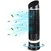 DR.PREPARE 16" Small Tower Fan, 3 Speeds with 60° Oscillating Fan, Bladeless Tabletop Fans for Indoors, Portable Personal Table Fans for Office, Desktop