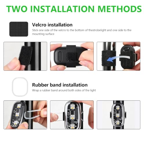 8Pcs Wireless Led Lights for Car, 8 Colors 10 Kind of Lighting Effects USB Rechargeable Anti-Collision Wireless Led Strobe Lights, High Brightness Wireless Led Lights for Bike, Drone, Motorcycle