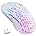 MELOGAGA Wireless Gaming Mouse RGB Rechargeable Lightweight Honeycomb White