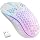 MELOGAGA Wireless Gaming Mouse RGB Rechargeable Lightweight Honeycomb White