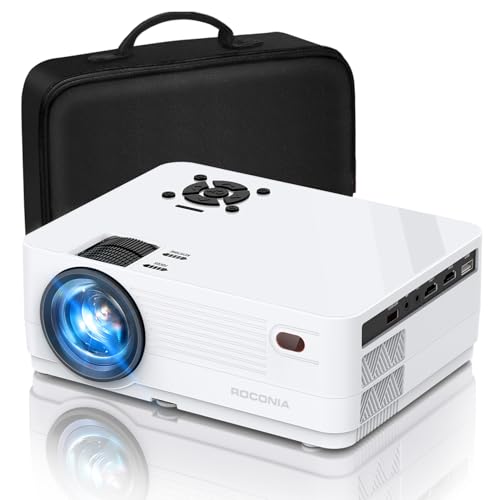 Roconia 5G WiFi Bluetooth Native 1080 Projector, 18000LM Full HD Movie Projector, 300" Display Support 4k Home Theater, Compatible with iOS/Android/XBox/PS4/TV Stick/HDMI/USB (White)
