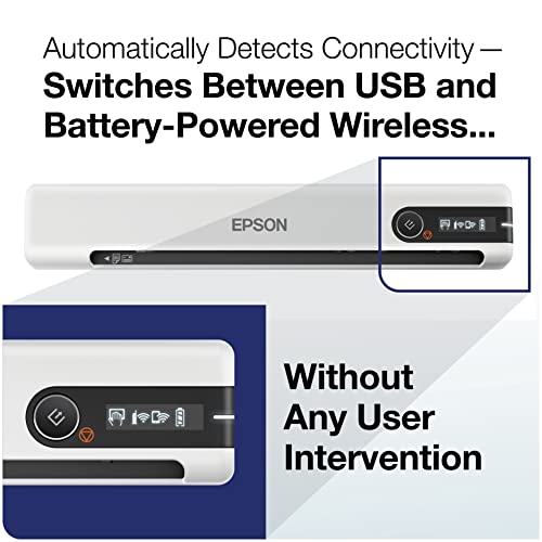 Epson DS-80W Wireless Portable Document Scanner 4-Second Scan Speed