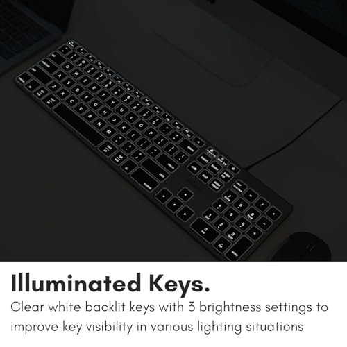 Macally Wired Keyboard for Mac with USB Hub (2X USB-A / 1x USB-C) - Compatible Backlit Apple Keyboard with Dual Interface - Auto OS Detection for Mac, MacBook Pro/Air, iMac, PC, Android, iPad, iOS - Image 6
