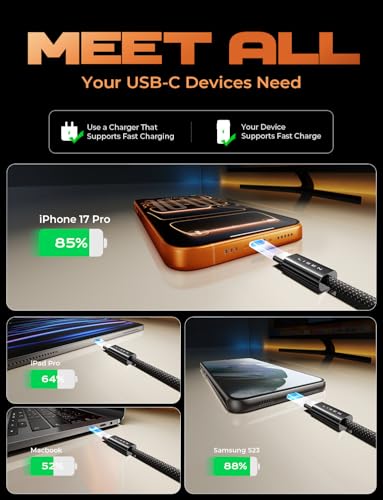 LISEN USB C to USB C Cable, 5-Pack [3.3/3.3/6.6/6.6/ | Charging & Powe - Image 7