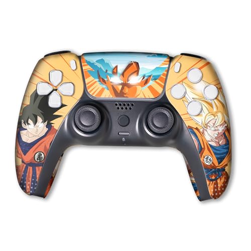Overpowered Gokku Custom PS-5 Controller Wireless compatible with Play-Station 5 Console by BCB Controllers | Proudly Customized in USA with Permanent HYDRO-DIP Printing (NOT JUST A SKIN) (MODDED)