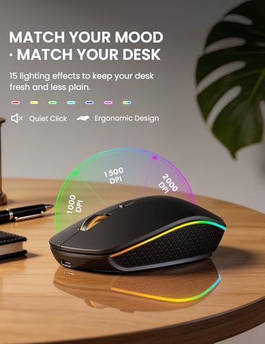 Wireless Keyboard and Mouse Combo with RGB Backlit, Rechargeable - Image 6