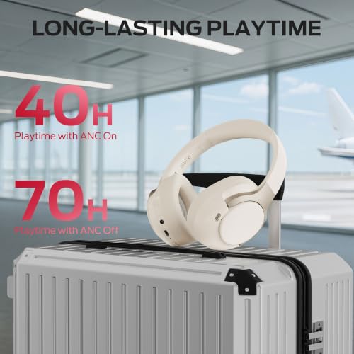 Oraolo Persona 5th ANC-Wireless Bluetooth Over-Ear Headphones with Microphone, 70H Playtime, Bluetooth 6.0, Comfortable and Foldable Design