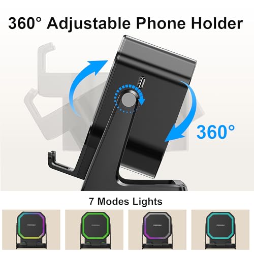 Passau Wireless Induction Bluetooth Speaker with Phone Stand RGB Light
