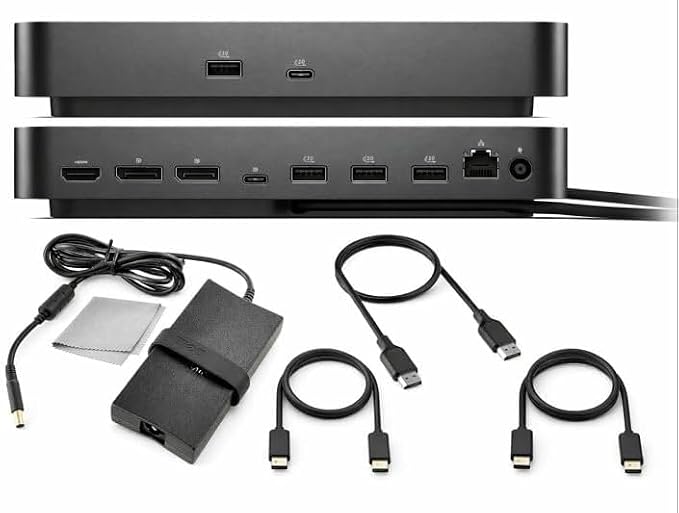 Dell Pro Smart Dock SD25 Bundle – USB C Docking Station with 130W Charging + HDMI Cable, USB C Cable, DisplayPort Cable + Cleaning Cloth, Multi-Display Support, 2.5GbE Ethernet, Black - Image 8