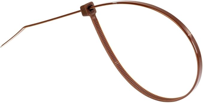 GTSE 12 Inch Brown Zip Ties, 1,000 Bulk Pack, 50lb Strength, UV Resistant Long Nylon Cable Ties, Self-Locking 12" Tie Wraps