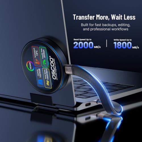 1TB Touchscreen Encrypted External SSD Hard Drive, Up to 2000MB/s - Image 6