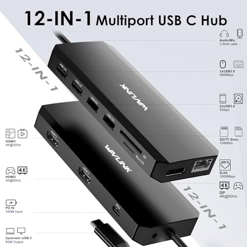 WAVLINK Laptop Docking Station Dual Monitor/Triple D | Computer Access - Image 3