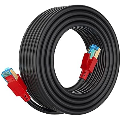 Cat 8 Ethernet Cable 50 ft, 40Gbps 2000MHz Shielded RJ45 Network LAN Cable