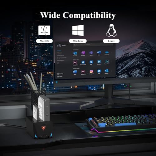FIDECO USB 3.2 Gen 1 to Hard Drive Docking Station, Hard Drive Dock for 2.5 or 3.5 inch SATA I/II/III HDD SSD with Hard Drive Duplicator/Offline Clone Function and 2 USB Cables, Support UASP