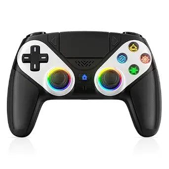 Xexvyrin LED Wireless Controller for PS5, Compatible with PS5 Pro/Slim/PC, Dual Vibration, Macro/Turbo Function, 3.5mm Audio Jack,1000mAh Battery, 6-Axis Motion Control Gamepad with Speaker（Black）