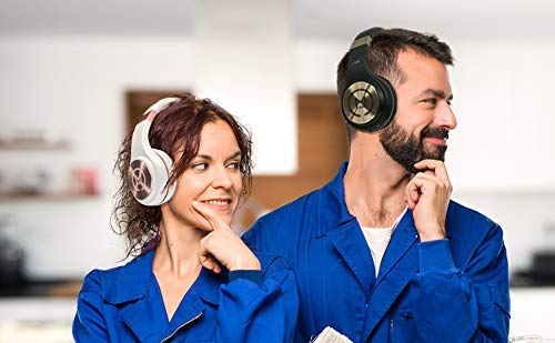 Morpheus 360 Bluetooth Headphones, Wireless Headphones Over Ear, Wireless Headset with Microphone, Black with Gold Accents, Comfortable Design HP5500G