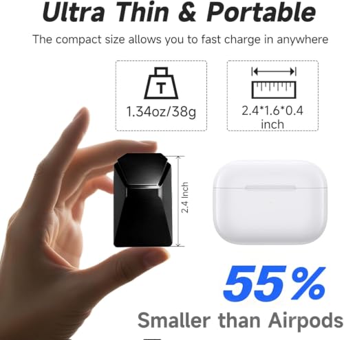 USB C Charger for iPhone 16/15 Charger Fast Charging, GaN Keychain Design Fast Wall Charger Block with 2 Pack USB C to C & C to Lightning Cable, Foldable and Compact for iPhone 17/16/15, iPad(Black)
