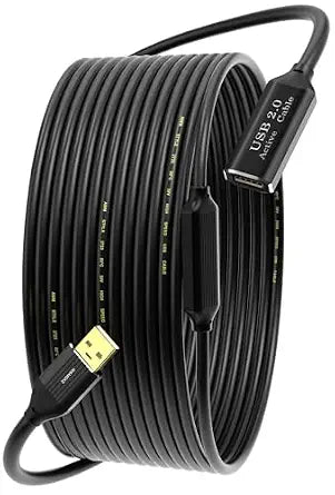 USB 2.0 Active Extension Cable 50ft, 2 Signal Amplifiers, 480Mbps - Image 1