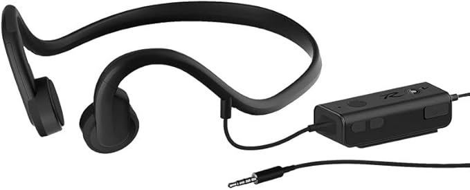 3.5mm Wired Bone Conduction Headphones with Mic, Open Ear Sports Bone Conduction Earbuds, IPX4 Sweatproof Earphones for Ideal for Office, Outdoor & Home and Running Cycling Workouts
