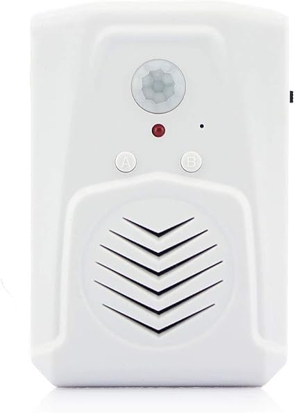 Infrared Motion Sensor Activated Sound Speaker Built with Microphone Record one Voice for Shop Sale, Garage Door Alert, Greeting Visitor Door Chime, Security Reminder