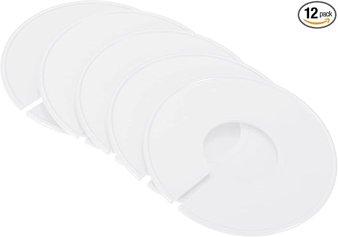 PATIKIL Clothes Dividers, 12 Pack Closet Clothing Rack Size Dividers Blank Labels Sorting Round Separator for Closet, White